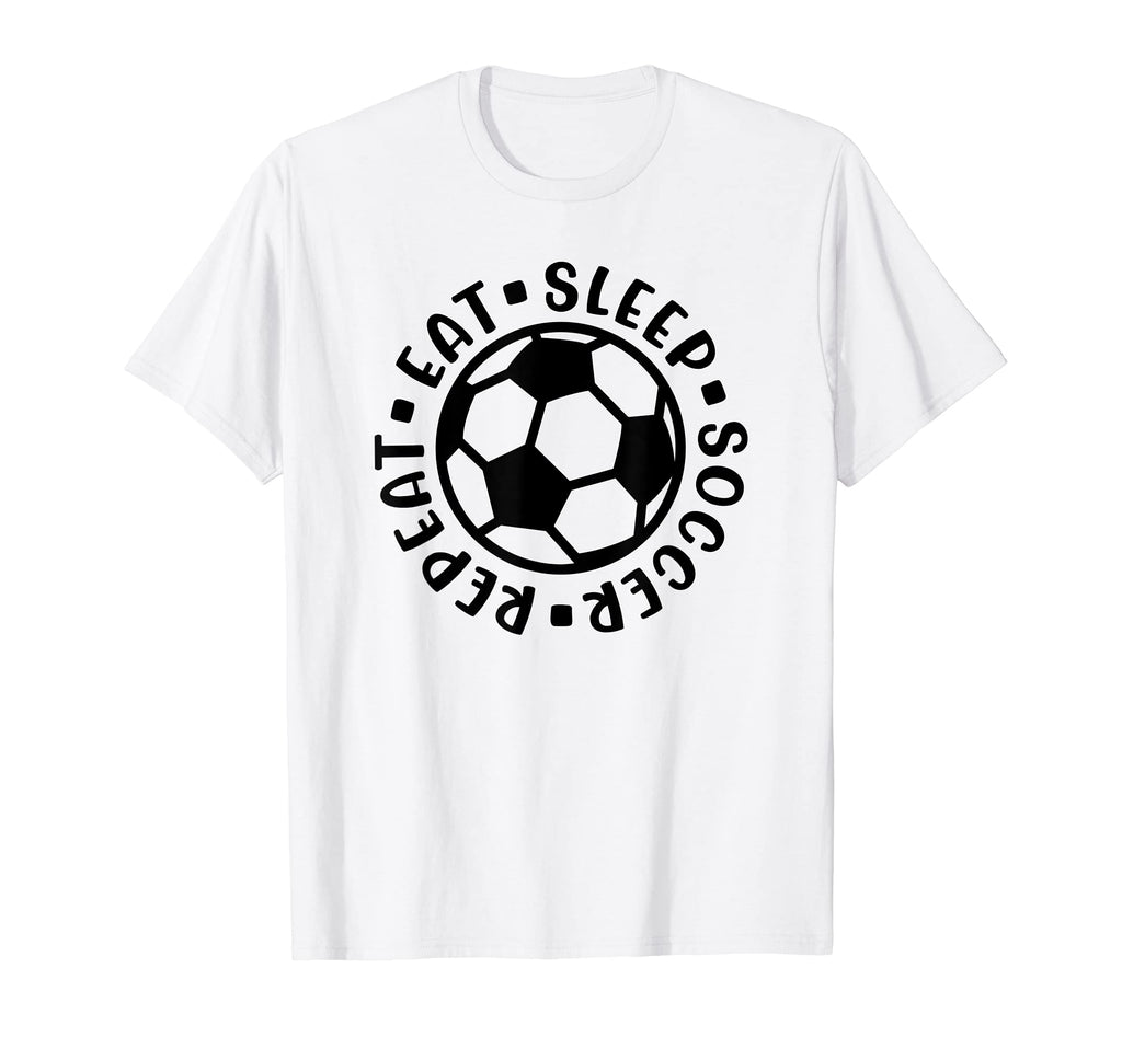 Eat Sleep Soccer Repeat Goalie Keeper T-Shirt - Graphic Print for Adults - T-Shirt, Sweatshirt, Hoodie