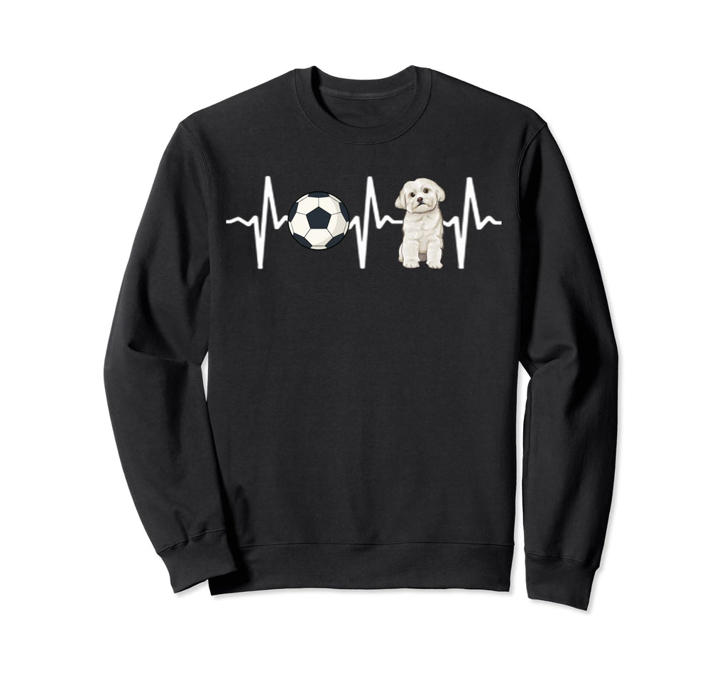 Soccer Maltese Heartbeat Dog Lover Sweatshirt - Custom Art Print for Adults - T-Shirt, Sweatshirt, Hoodie