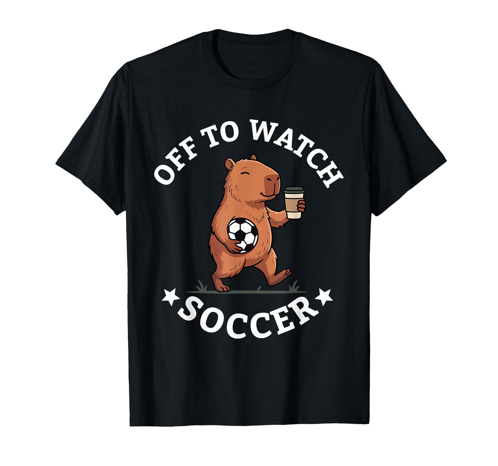Off To Watch Soccer Mom Funny Capybara T-Shirt - Unique Graphic Unisex - T-Shirt, Sweatshirt, Hoodie