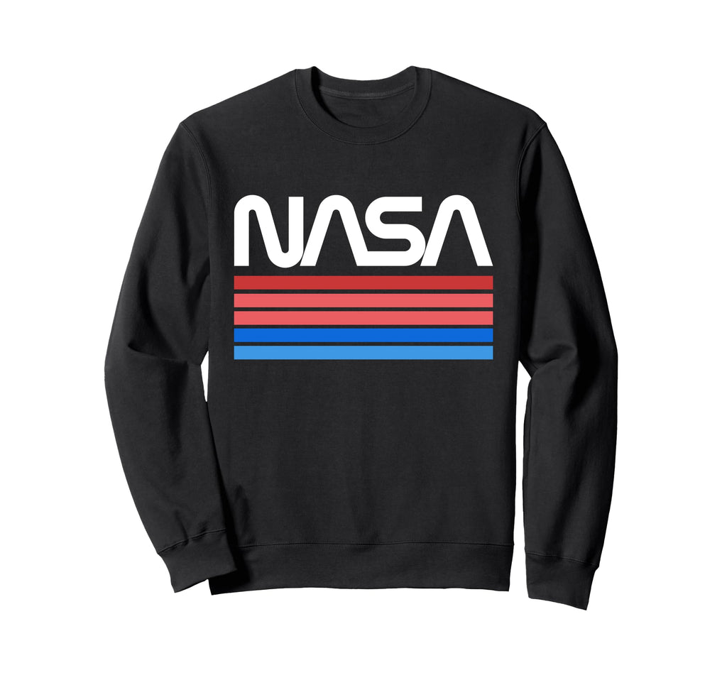 Nasa Stripe Worm Logo Sweatshirt - Aesthetic Graphic Unisex - T-Shirt, Sweatshirt, Hoodie