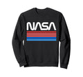 Nasa Stripe Worm Logo Sweatshirt - Aesthetic Graphic Unisex - T-Shirt, Sweatshirt, Hoodie