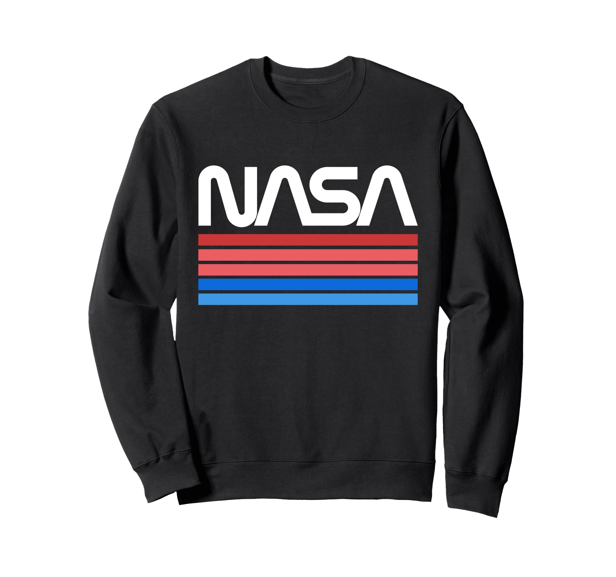 Nasa Stripe Worm Logo Sweatshirt - Aesthetic Graphic Unisex - T-Shirt, Sweatshirt, Hoodie