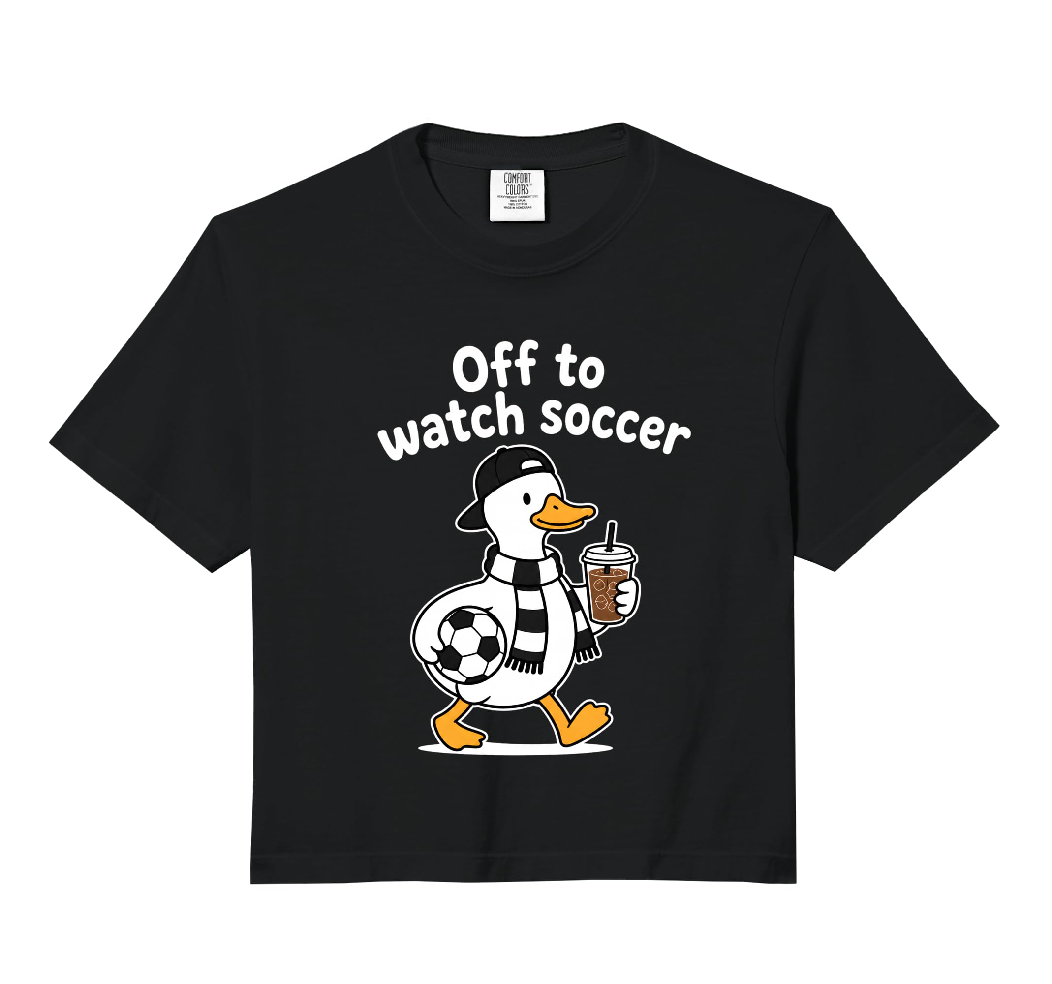 Off To Watch Soccer Mom Goose Drinking T-Shirt - Aesthetic Graphic Unisex - T-Shirt, Sweatshirt, Hoodie
