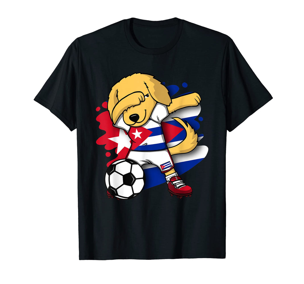 Dabbing Golden Retriever Cuba Soccer T-Shirt - Casual Everyday Wear Unisex - T-Shirt, Sweatshirt, Hoodie