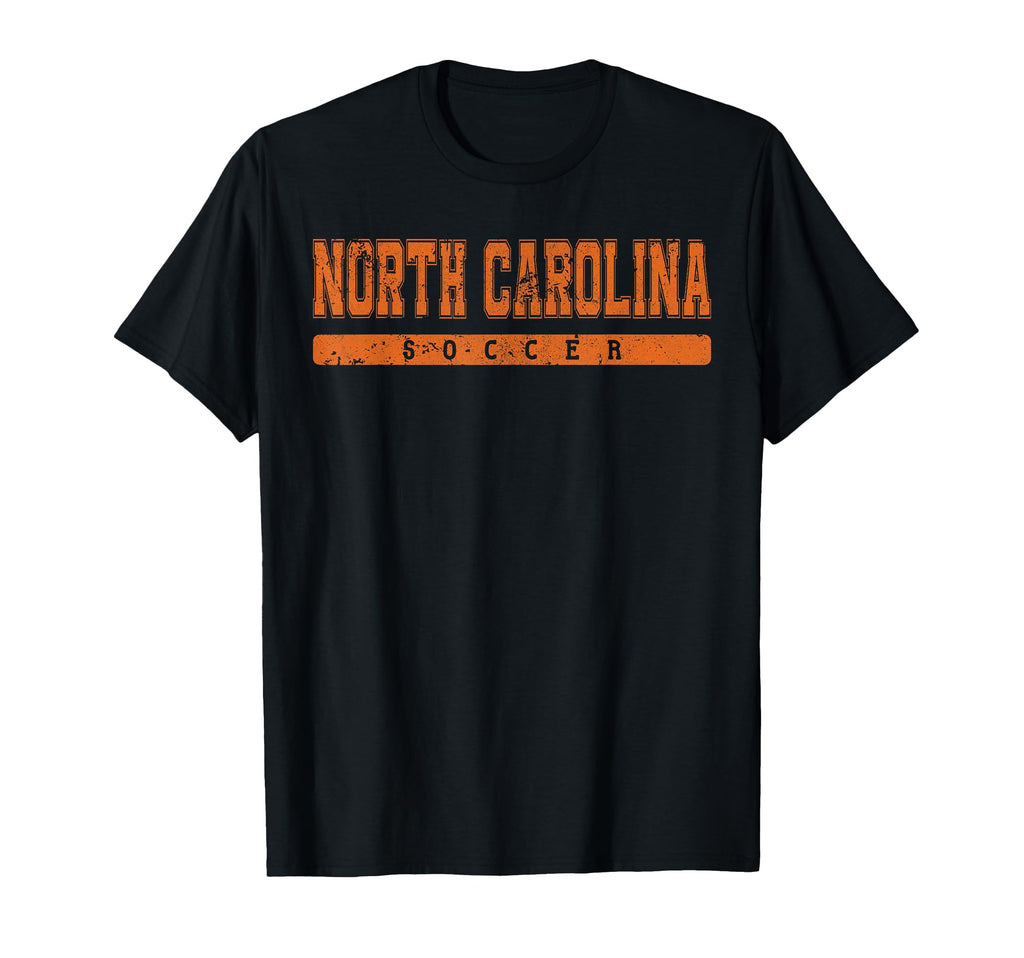 North Carolina Soccer Orange Text T-Shirt - Minimalist Print Unisex - T-Shirt, Sweatshirt, Hoodie