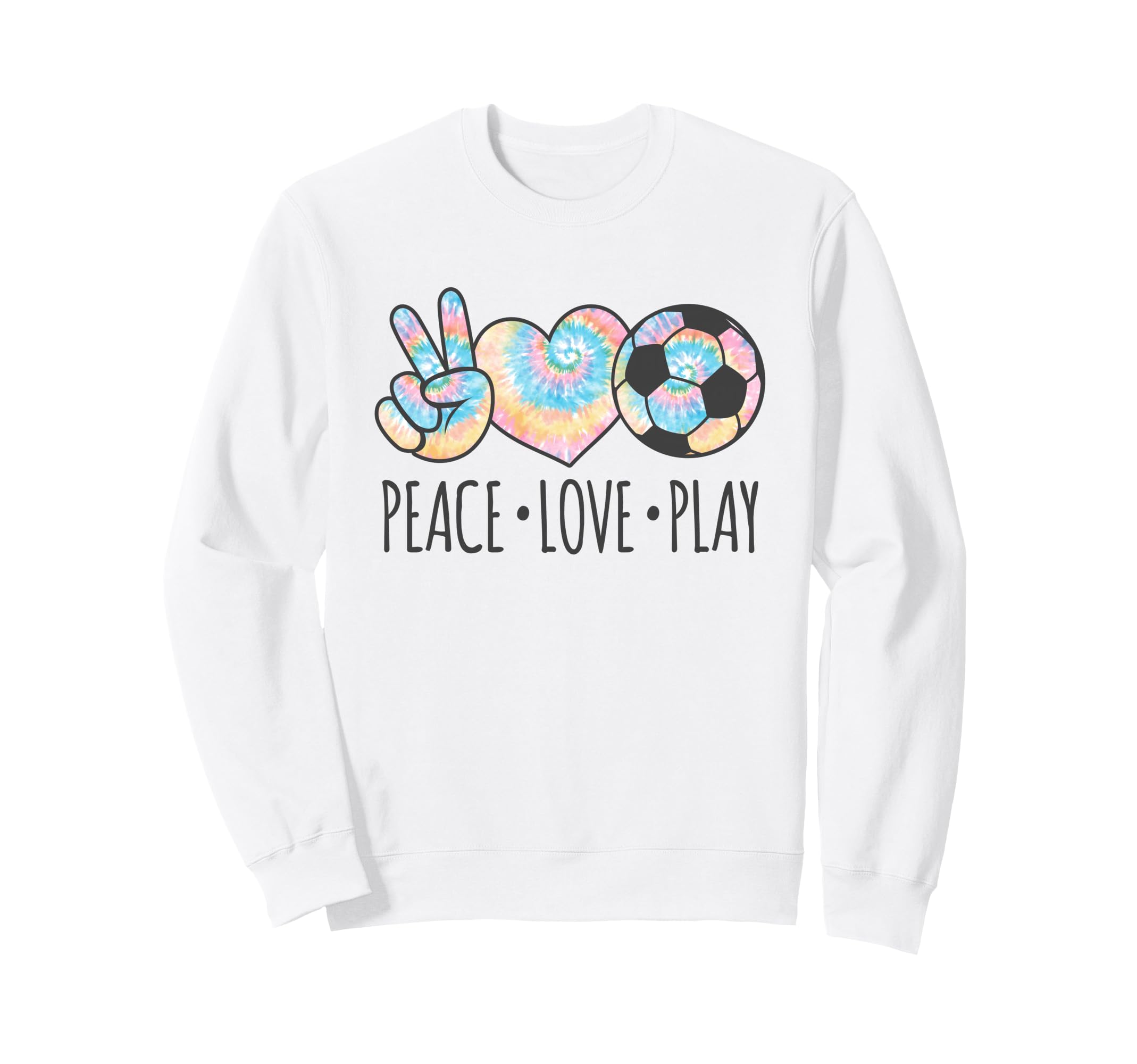 Tie Dye Soccer Teen Peace Love Sweatshirt - Custom Art Print for Adults - T-Shirt, Sweatshirt, Hoodie