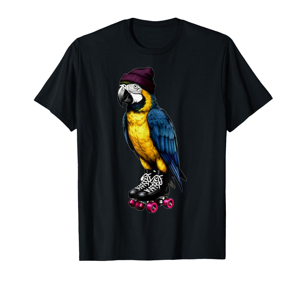 Roller Skating Parrot Funny Bird Lover T-Shirt - Streetwear Style Unisex - T-Shirt, Sweatshirt, Hoodie