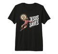 Jesus Saves Soccer Goalkeeper Fun Tri T-Shirt - Novelty Apparel Men Women - T-Shirt, Sweatshirt, Hoodie
