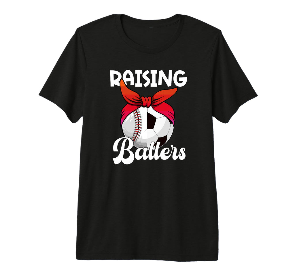 Raising Ballers Soccer Baseball Mom T-Shirt - Aesthetic Graphic for Adults - T-Shirt, Sweatshirt, Hoodie