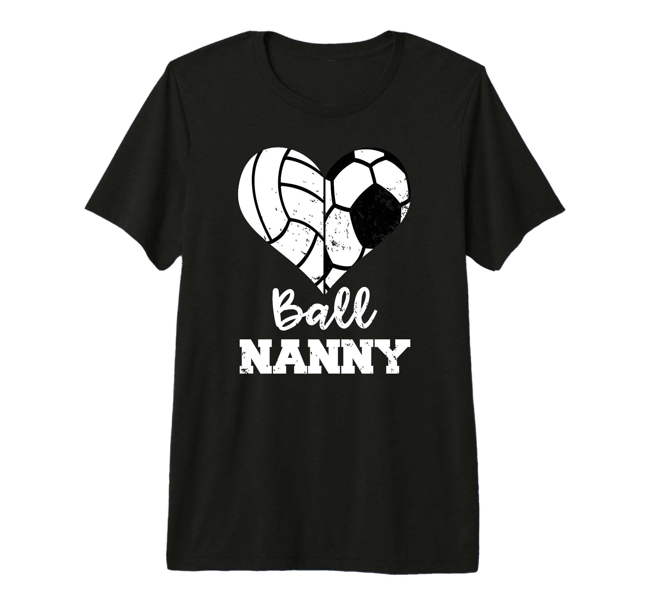 Ball Nanny Heart Funny Soccer Volleyball T-Shirt - Graphic Print Men Women - T-Shirt, Sweatshirt, Hoodie