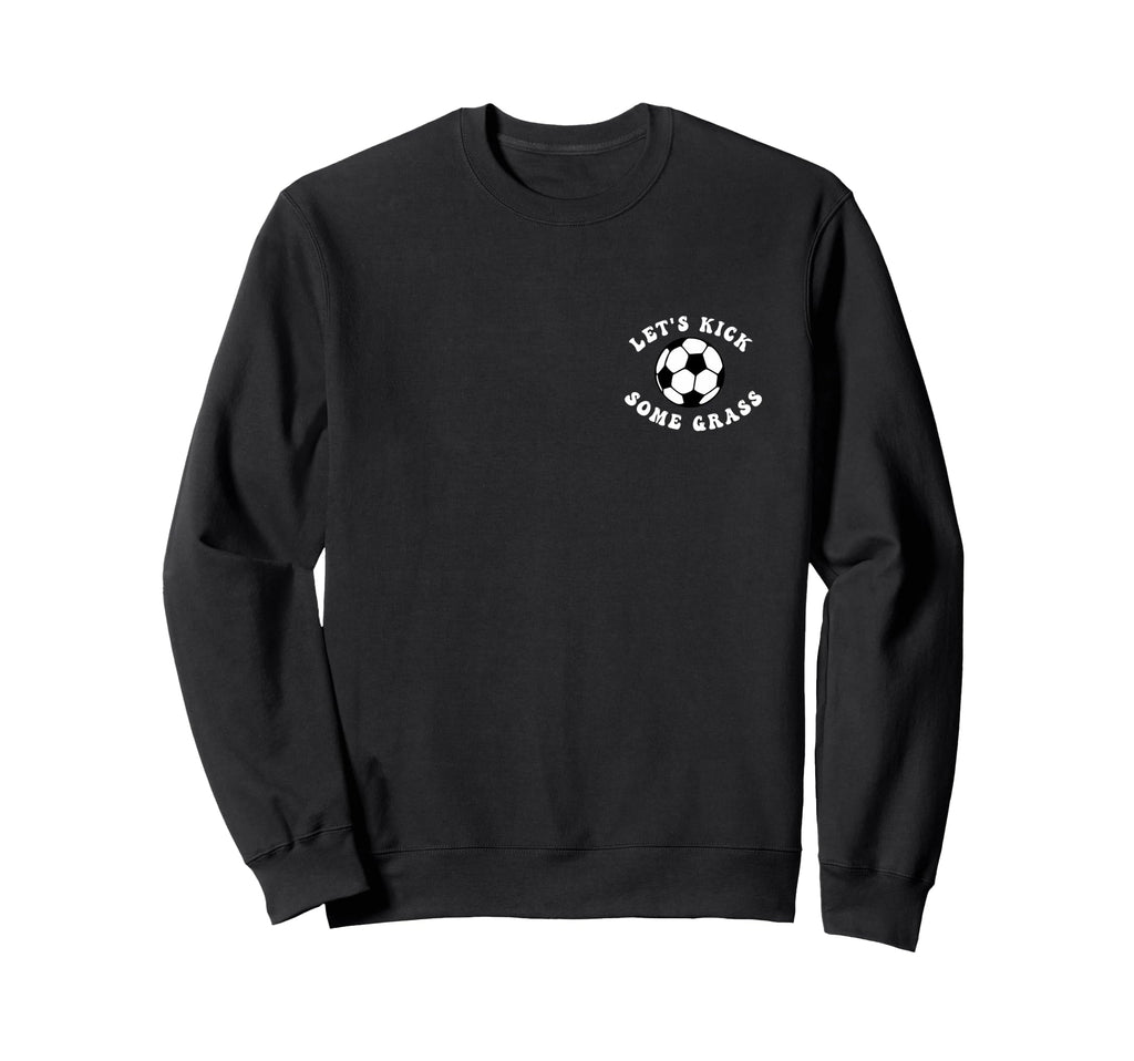 Soccer Mom Lets Kick Some Grass Groovy Sweatshirt - Trendy Graphic Unisex - T-Shirt, Sweatshirt, Hoodie
