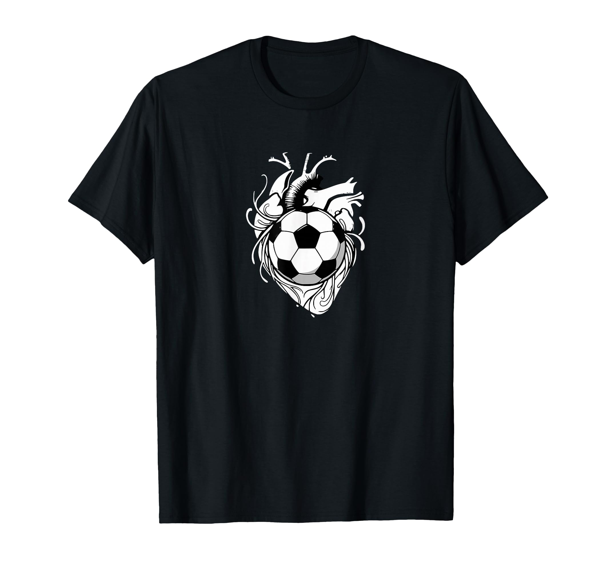 Soccer Ball Anatomical Heart Sports Fans T-Shirt - Unique Graphic Unisex - T-Shirt, Sweatshirt, Hoodie