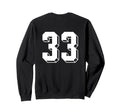 Number 33 Backside 80S 90S Team Jersey Sweatshirt - Unique Graphic Unisex - T-Shirt, Sweatshirt, Hoodie