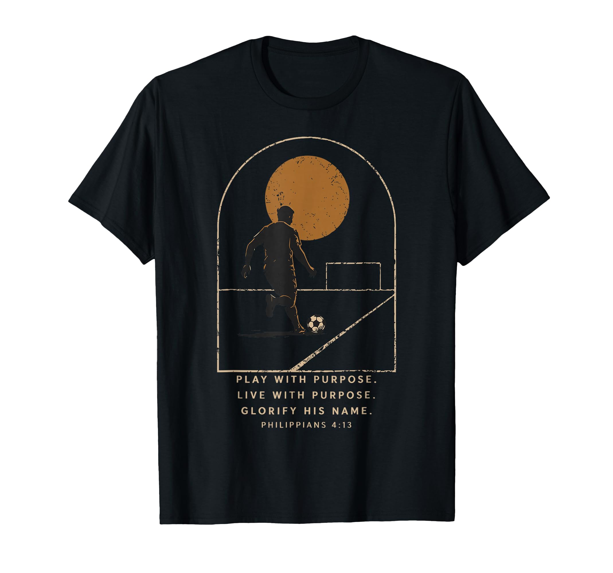 Soccer Christian Faith Bible Verse T-Shirt - Minimalist Print Unisex - T-Shirt, Sweatshirt, Hoodie
