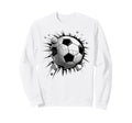Soccer Ball Crashing Through Wall Sweatshirt - Aesthetic Graphic Unisex - T-Shirt, Sweatshirt, Hoodie