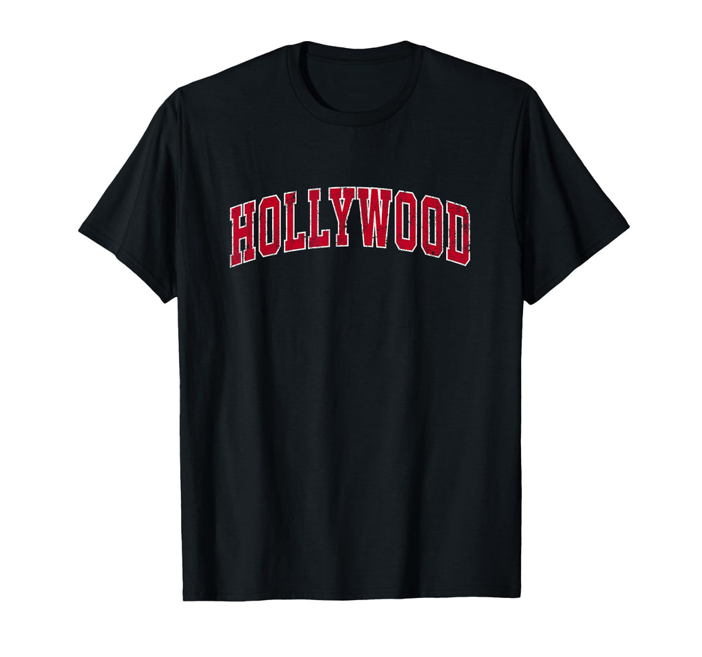Hollywood California Ca Sports Red T-Shirt - Fun Novelty Design for Adults - T-Shirt, Sweatshirt, Hoodie