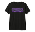Georgia Soccer Purple Text Tri Blend T-Shirt - Novelty Apparel Unisex - T-Shirt, Sweatshirt, Hoodie