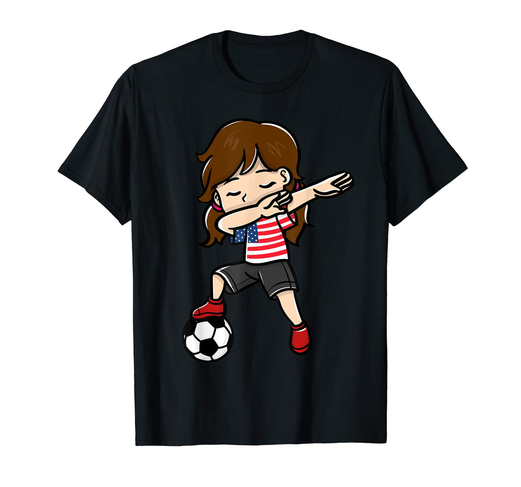 Dabbing Soccer Player American T-Shirt - Casual Everyday Wear Men Women - T-Shirt, Sweatshirt, Hoodie