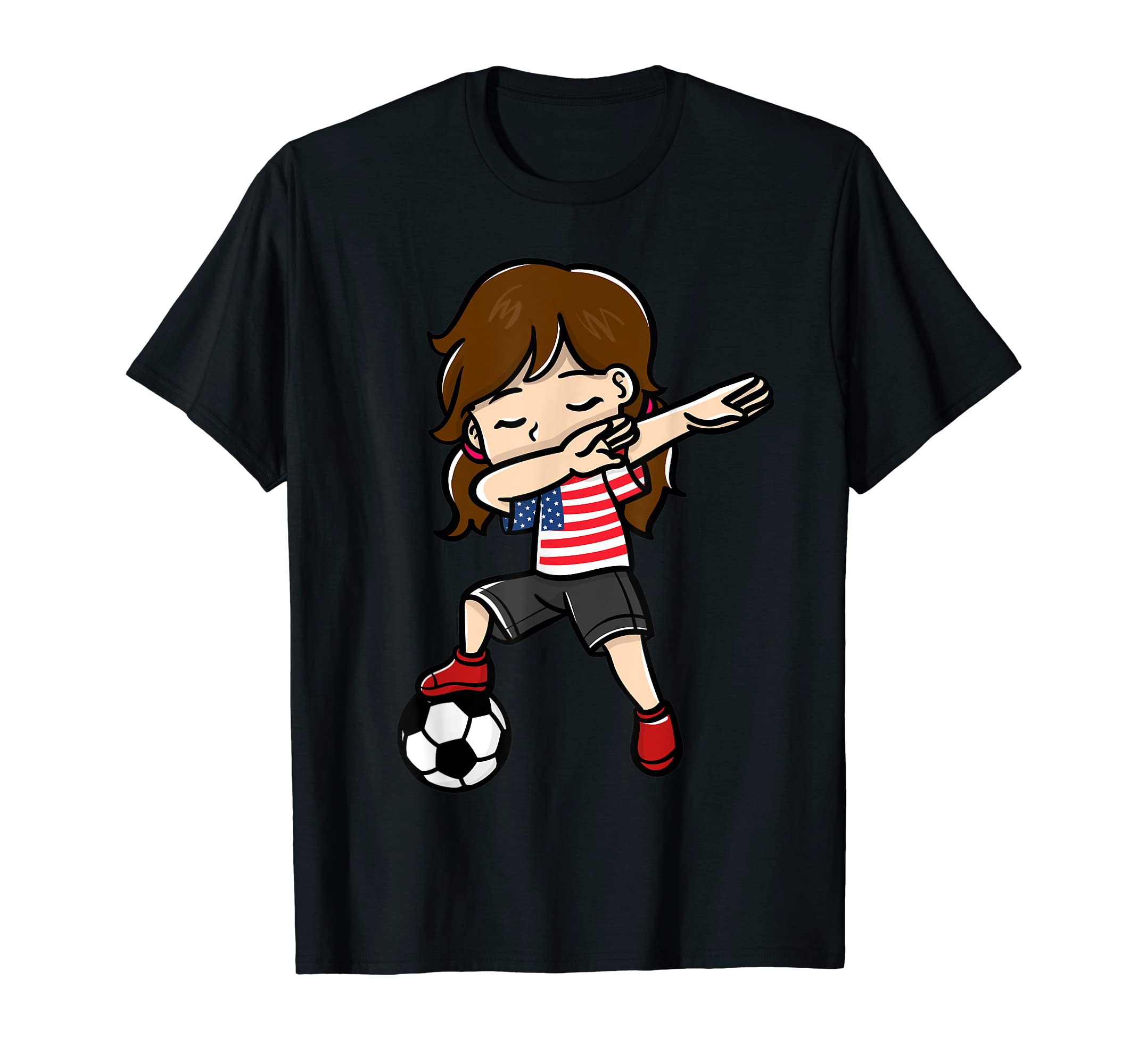 Dabbing Soccer Player American T-Shirt - Casual Everyday Wear Men Women - T-Shirt, Sweatshirt, Hoodie