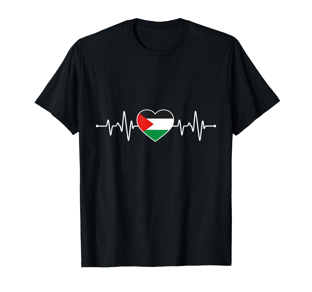 Palestinian Heartbeat Support I Love T-Shirt - Fun Novelty Design Unisex - T-Shirt, Sweatshirt, Hoodie