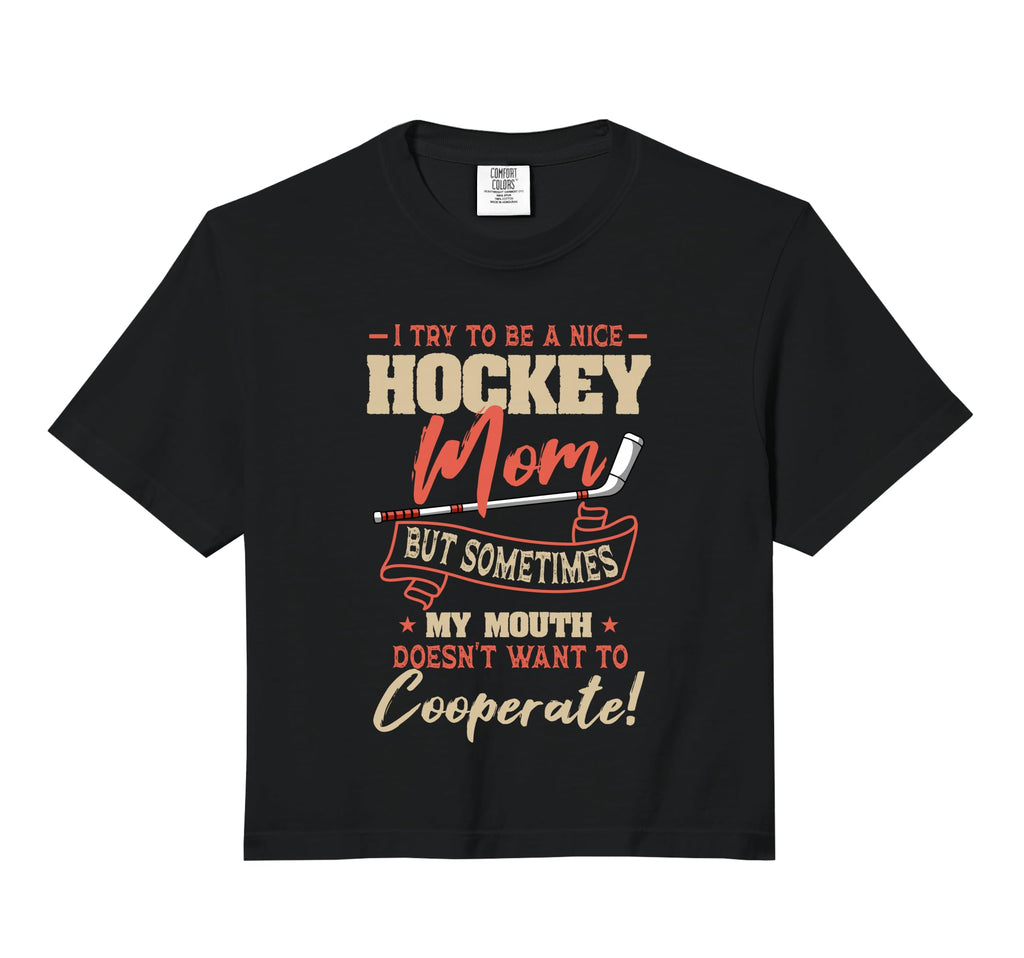 Hockey Supportive Mom Mothers Sweatshirt - Fun Novelty Design for Adults - T-Shirt, Sweatshirt, Hoodie