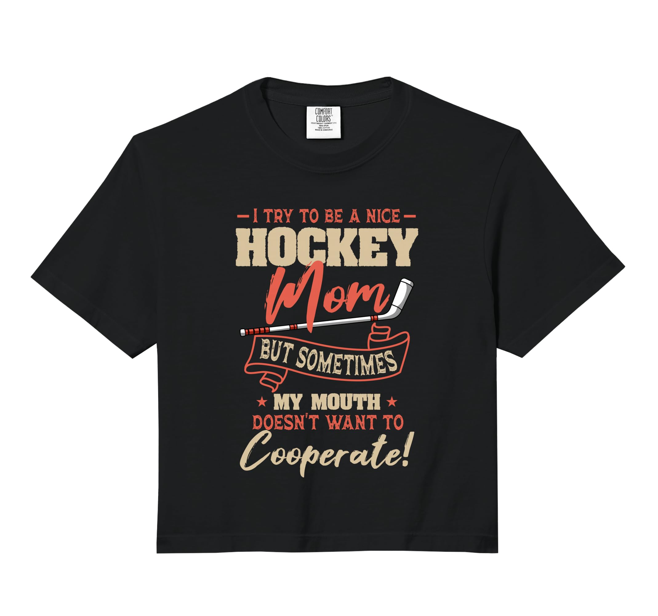 Hockey Supportive Mom Mothers Sweatshirt - Fun Novelty Design for Adults - T-Shirt, Sweatshirt, Hoodie