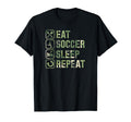 Eat Soccer Sleep Repeat Simple Basic T-Shirt - Graphic Print for Adults - T-Shirt, Sweatshirt, Hoodie