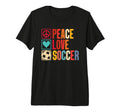 Peace Love Soccer Tri Blend T-Shirt - Aesthetic Graphic Unisex - T-Shirt, Sweatshirt, Hoodie