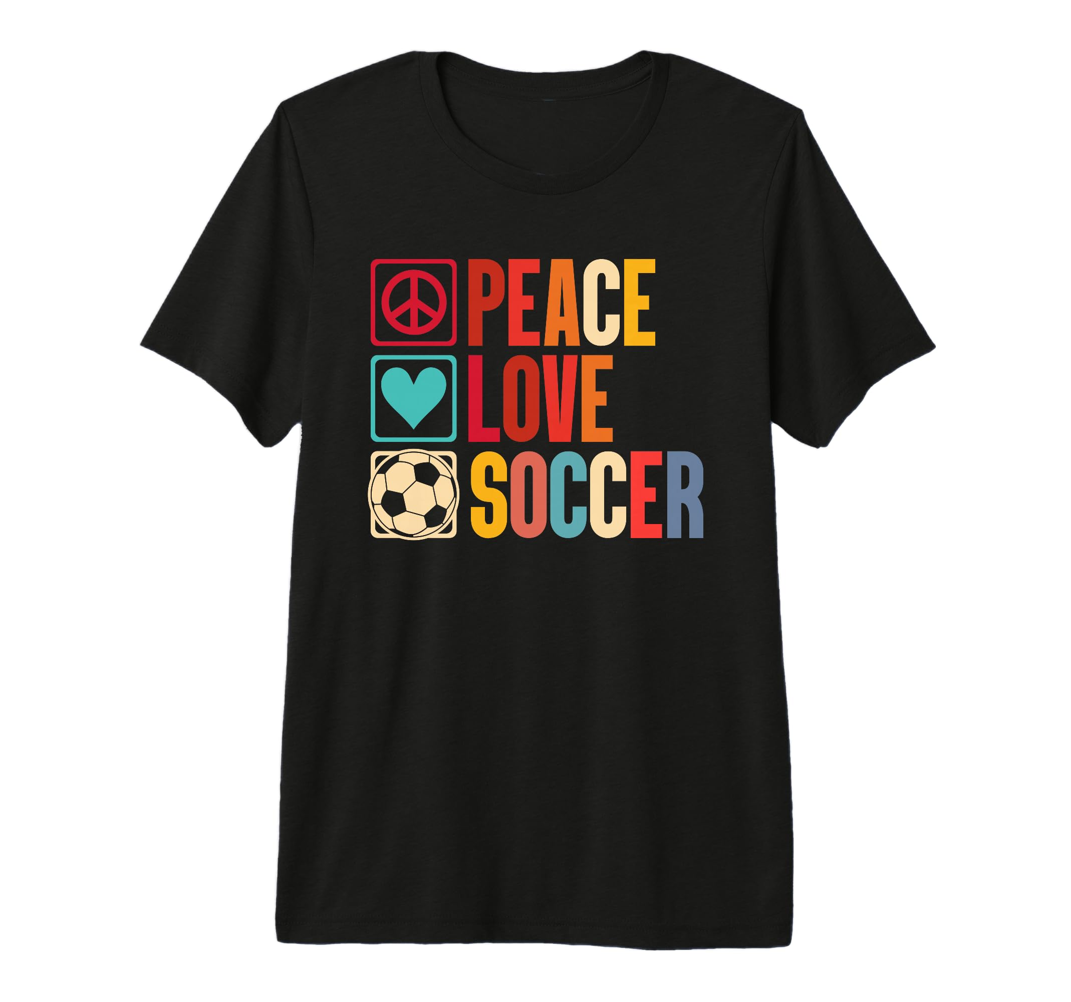 Peace Love Soccer Tri Blend T-Shirt - Aesthetic Graphic Unisex - T-Shirt, Sweatshirt, Hoodie