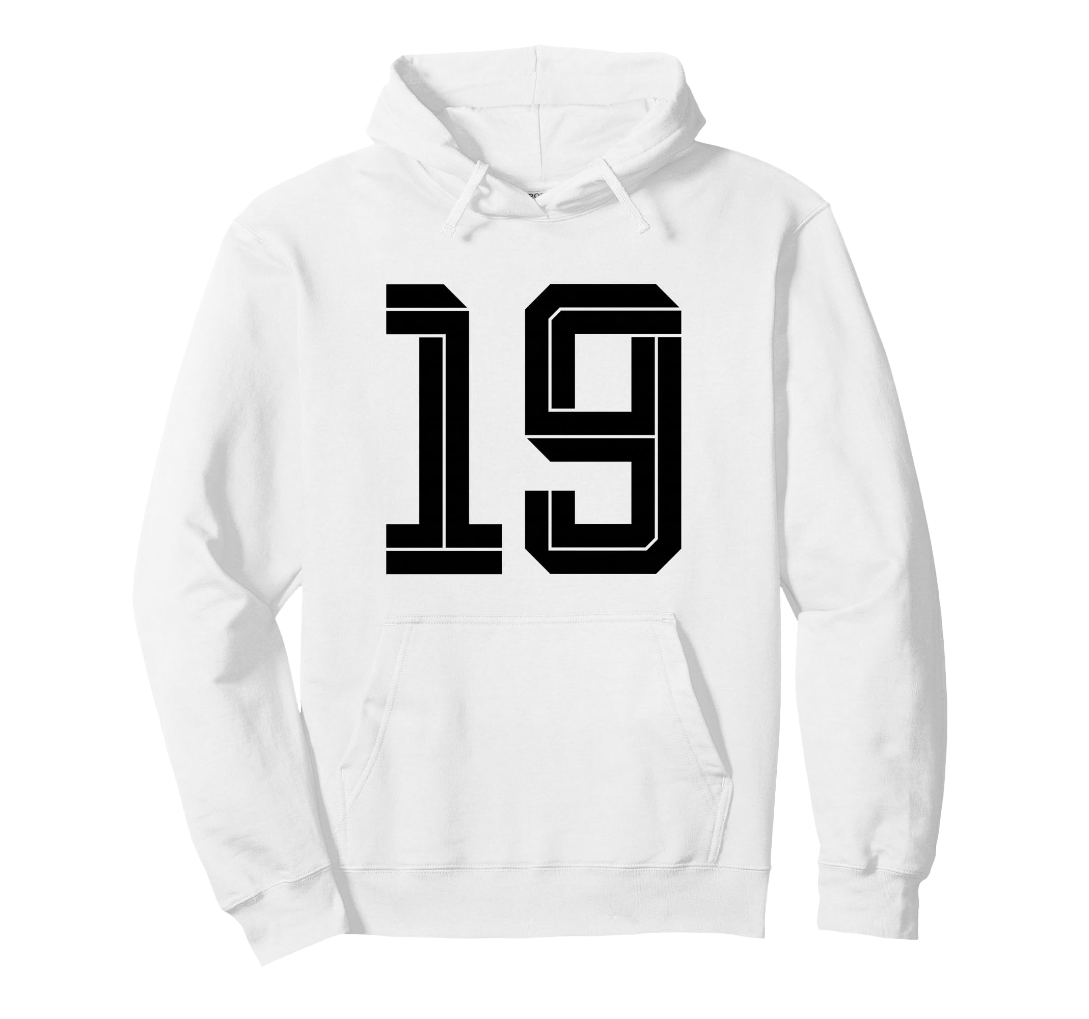 19 White Number 19 Sports Fan Soccer Hoodie - Streetwear Style Unisex - T-Shirt, Sweatshirt, Hoodie