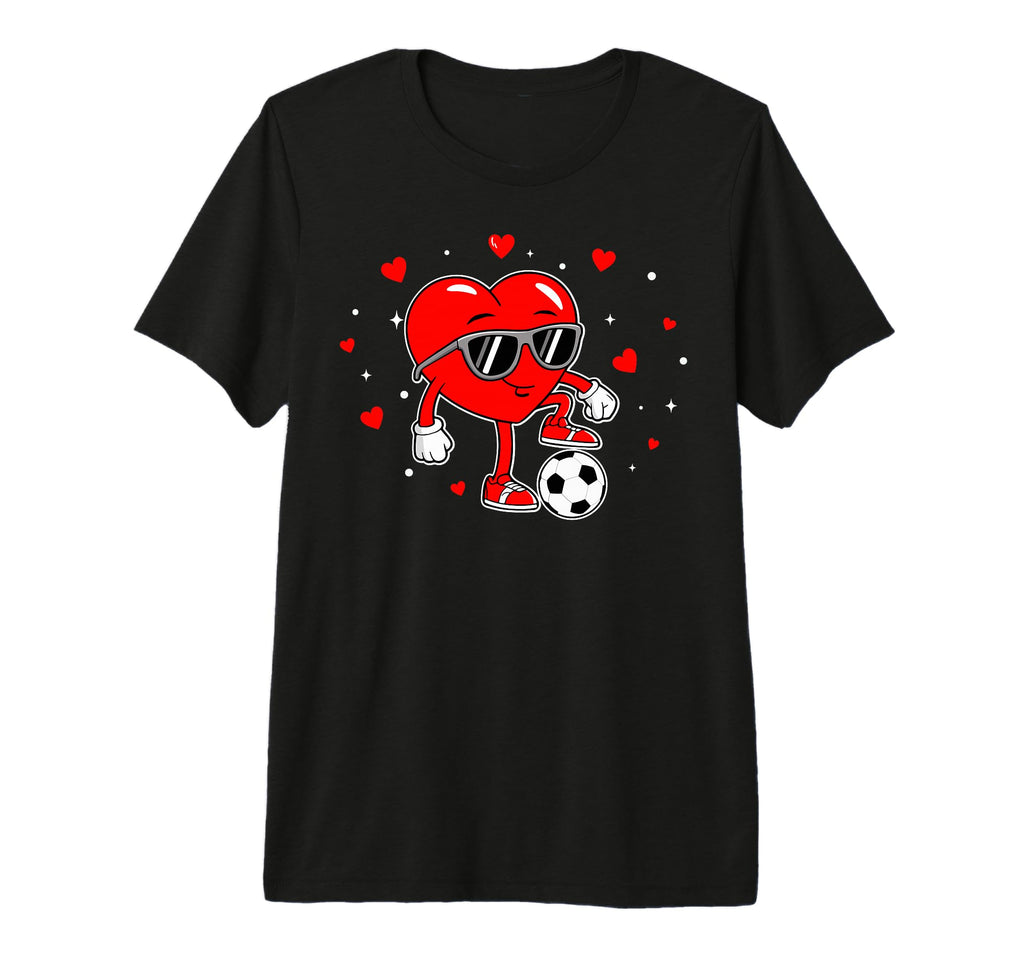 Heart Playing Soccer Love Sports Hoodie - Casual Everyday Wear Men Women - T-Shirt, Sweatshirt, Hoodie