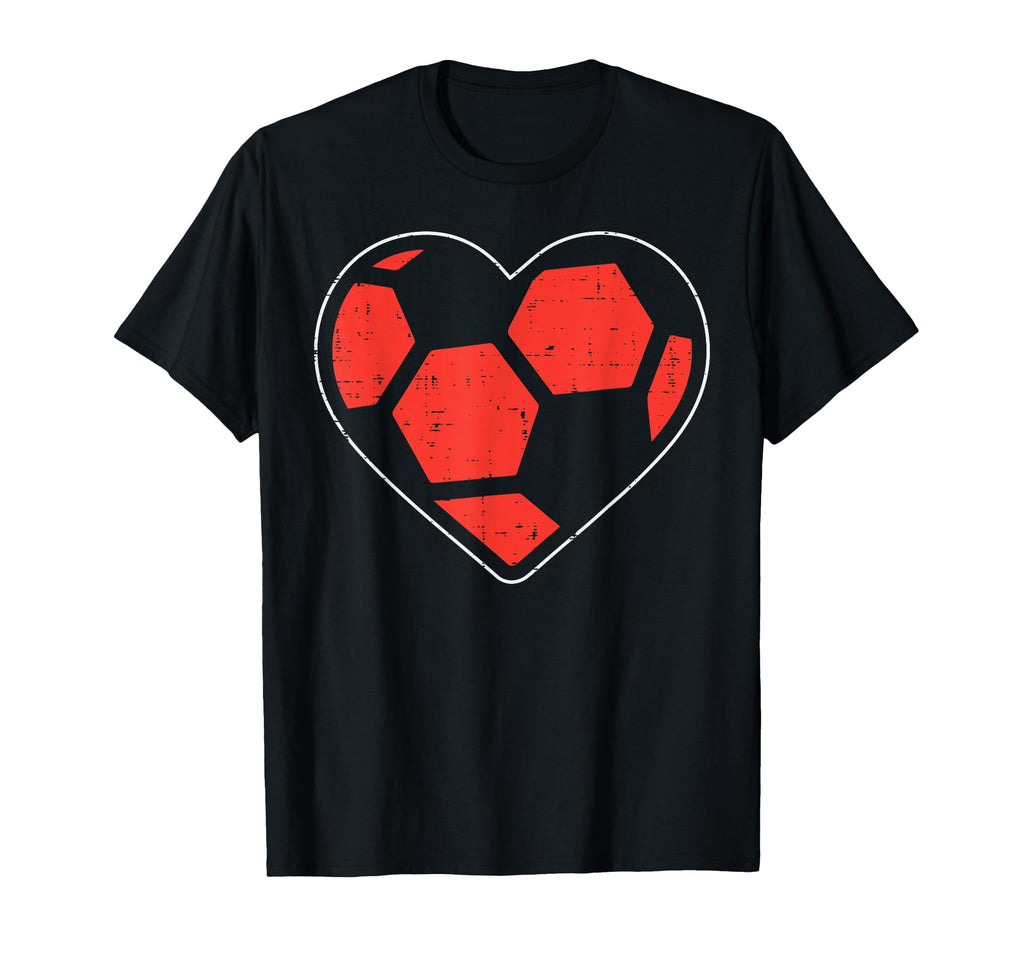 Heart Soccer Ball Football T-Shirt - Casual Everyday Wear Men Women - T-Shirt, Sweatshirt, Hoodie