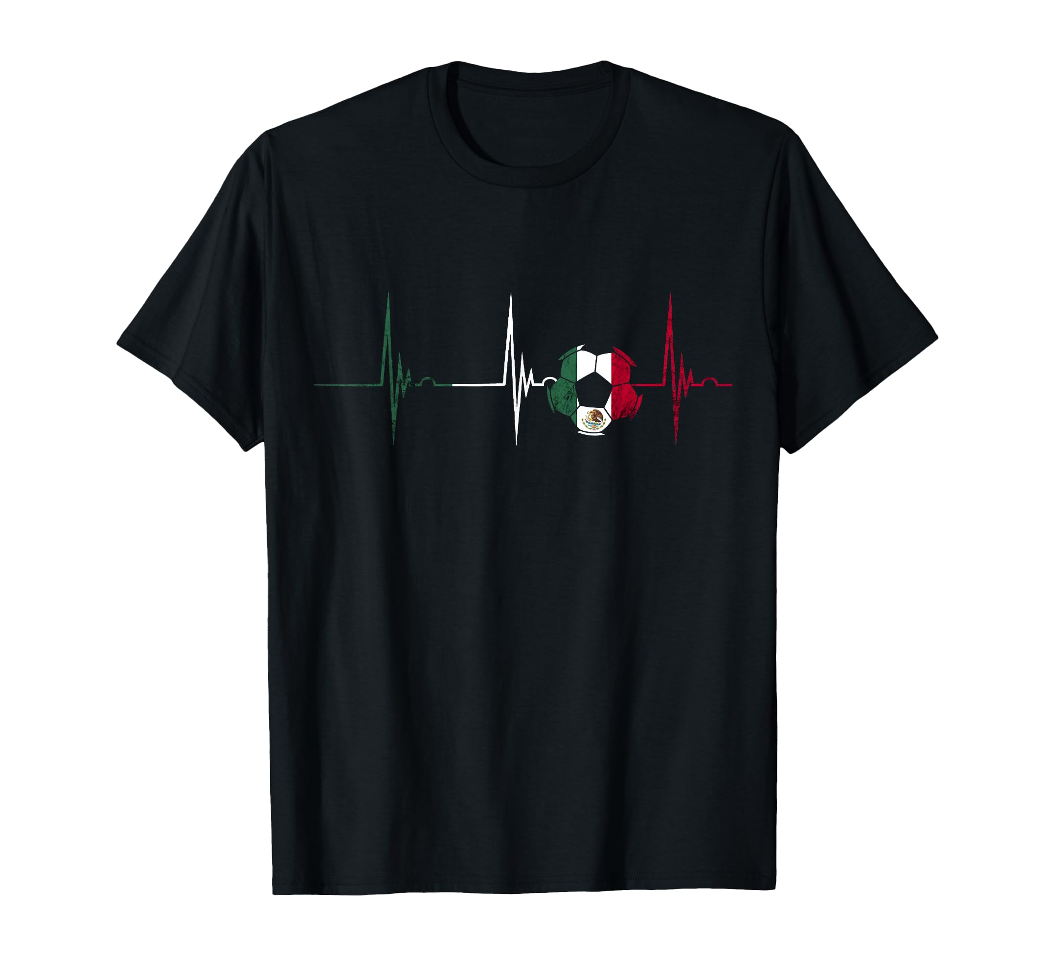 Mexico Heartbeat Ekg Pulse Mexican Soccer T-Shirt - Unique Graphic Unisex - T-Shirt, Sweatshirt, Hoodie