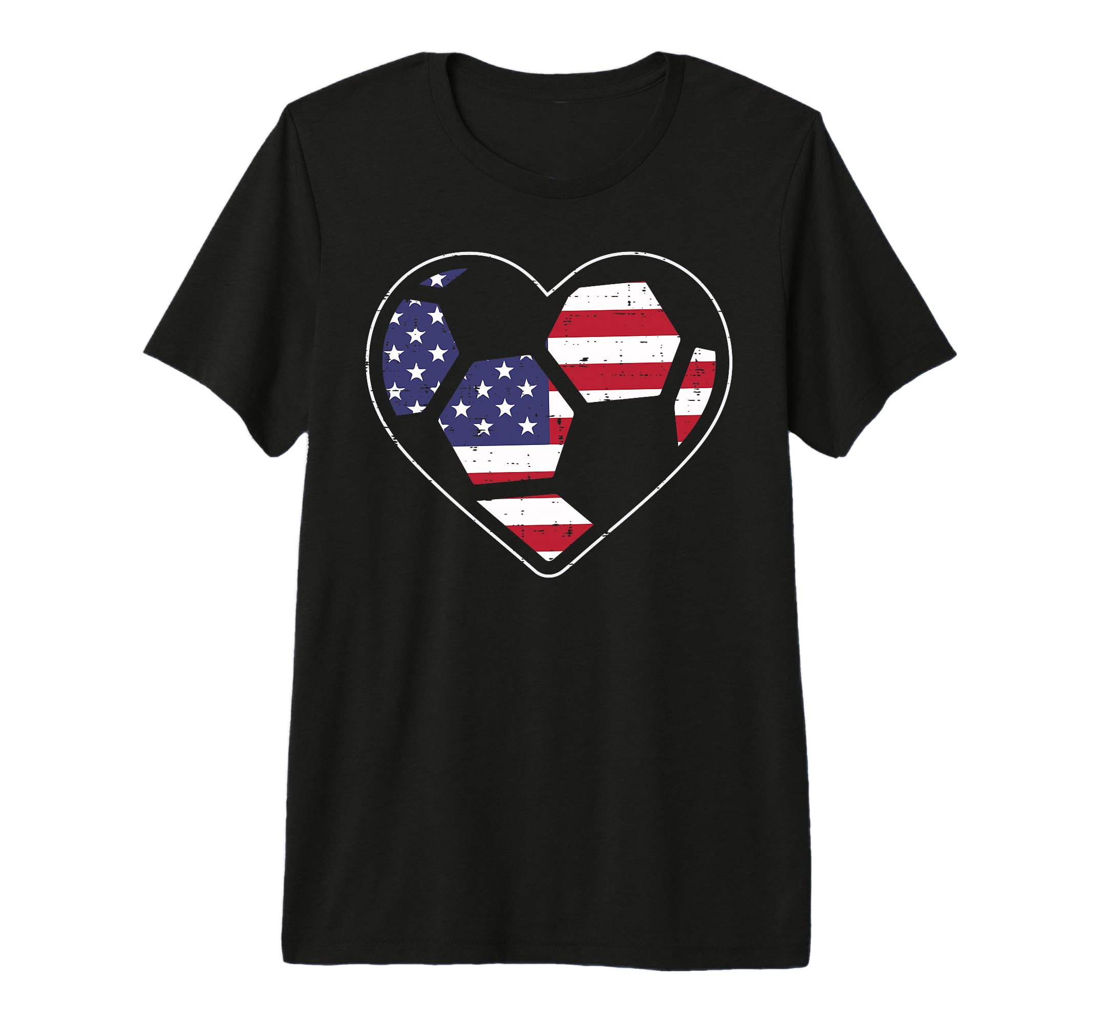 Soccer Heart Us American Flag Sports T-Shirt - Graphic Print for Adults - T-Shirt, Sweatshirt, Hoodie