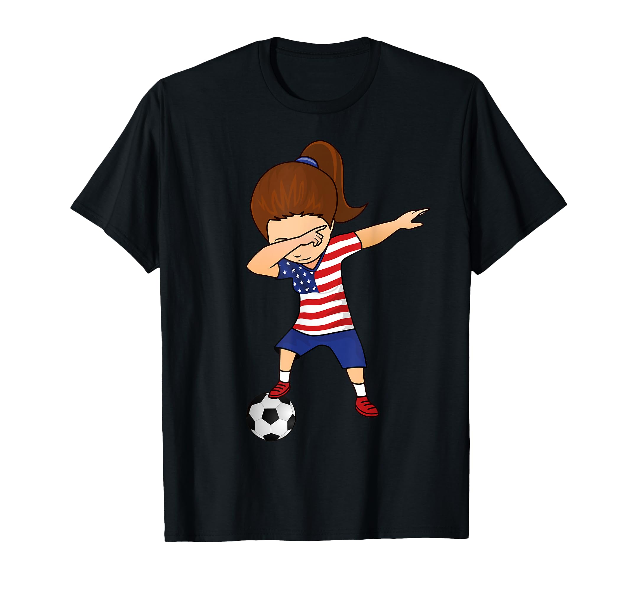 Soccer Dabbing Soccer Usa Flag Jersey T-Shirt - Unique Graphic Men Women - T-Shirt, Sweatshirt, Hoodie
