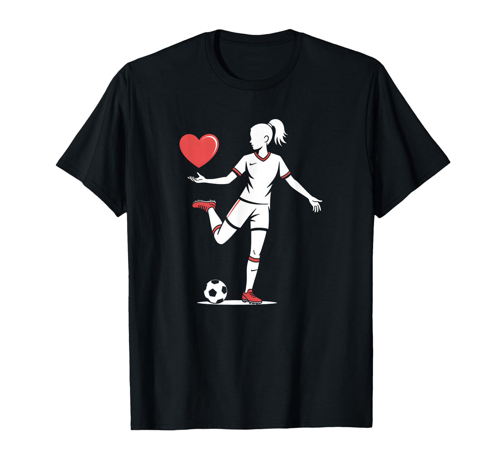 Soccer Valentines Day Heart Love T-Shirt - Fun Novelty Design Men Women - T-Shirt, Sweatshirt, Hoodie