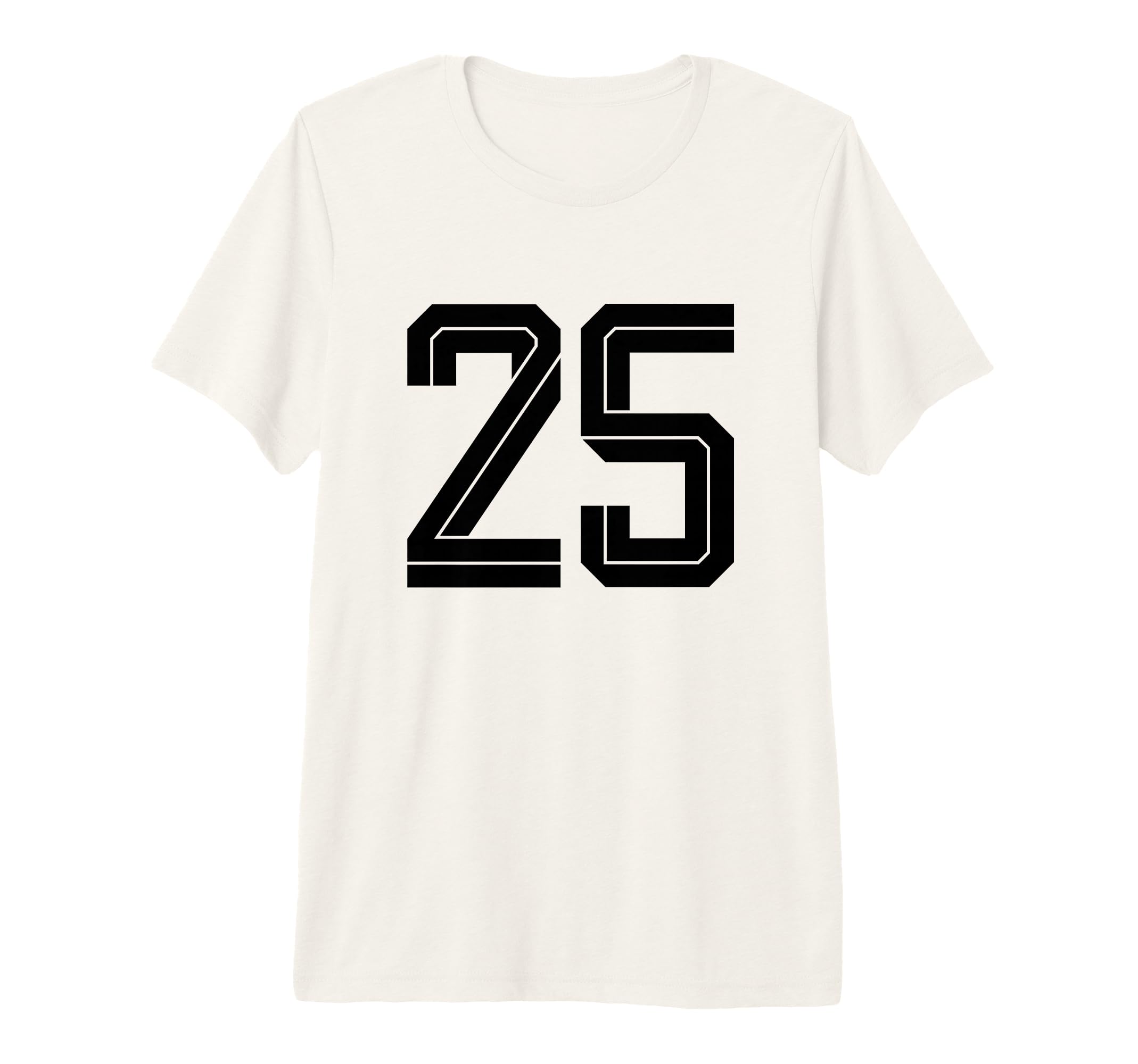 25 White Number 25 Sports Fan Soccer Tri T-Shirt - Novelty Apparel Unisex - T-Shirt, Sweatshirt, Hoodie
