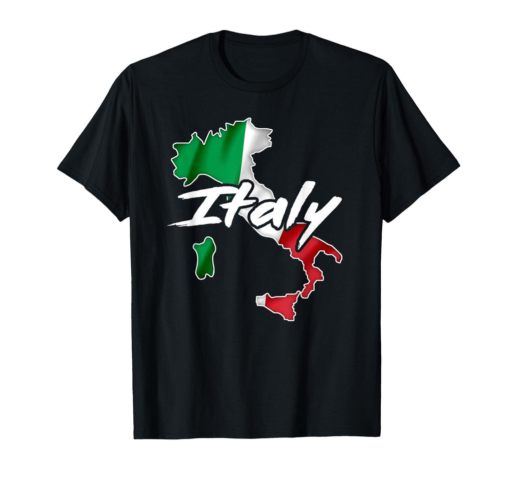 Italy Flag Italian Map Italia Souvenir T-Shirt - Custom Art Print Men Women - T-Shirt, Sweatshirt, Hoodie