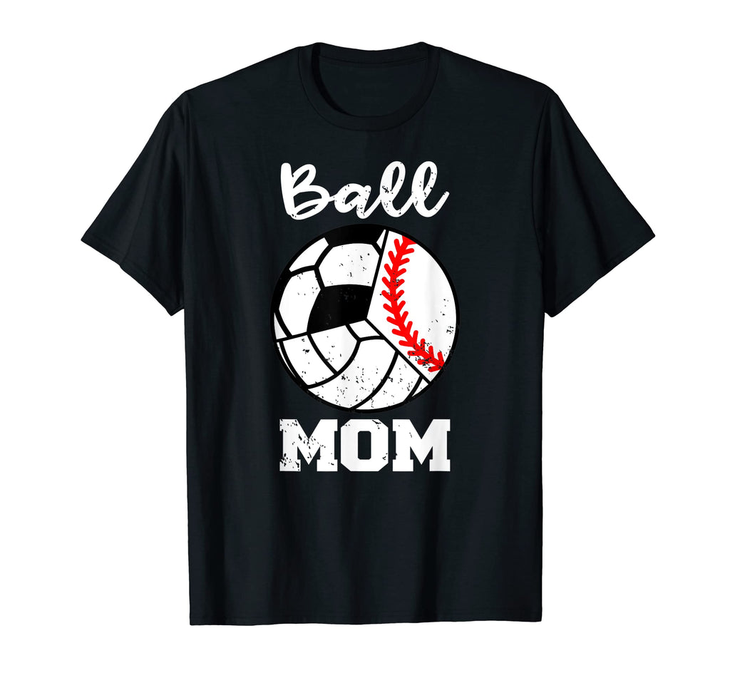 Ball Mom Funny Baseball Volleyball T-Shirt - Aesthetic Graphic for Adults - T-Shirt, Sweatshirt, Hoodie