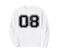 Number 08 Varsity Distressed Sport Sweatshirt - Minimalist Print Unisex - T-Shirt, Sweatshirt, Hoodie