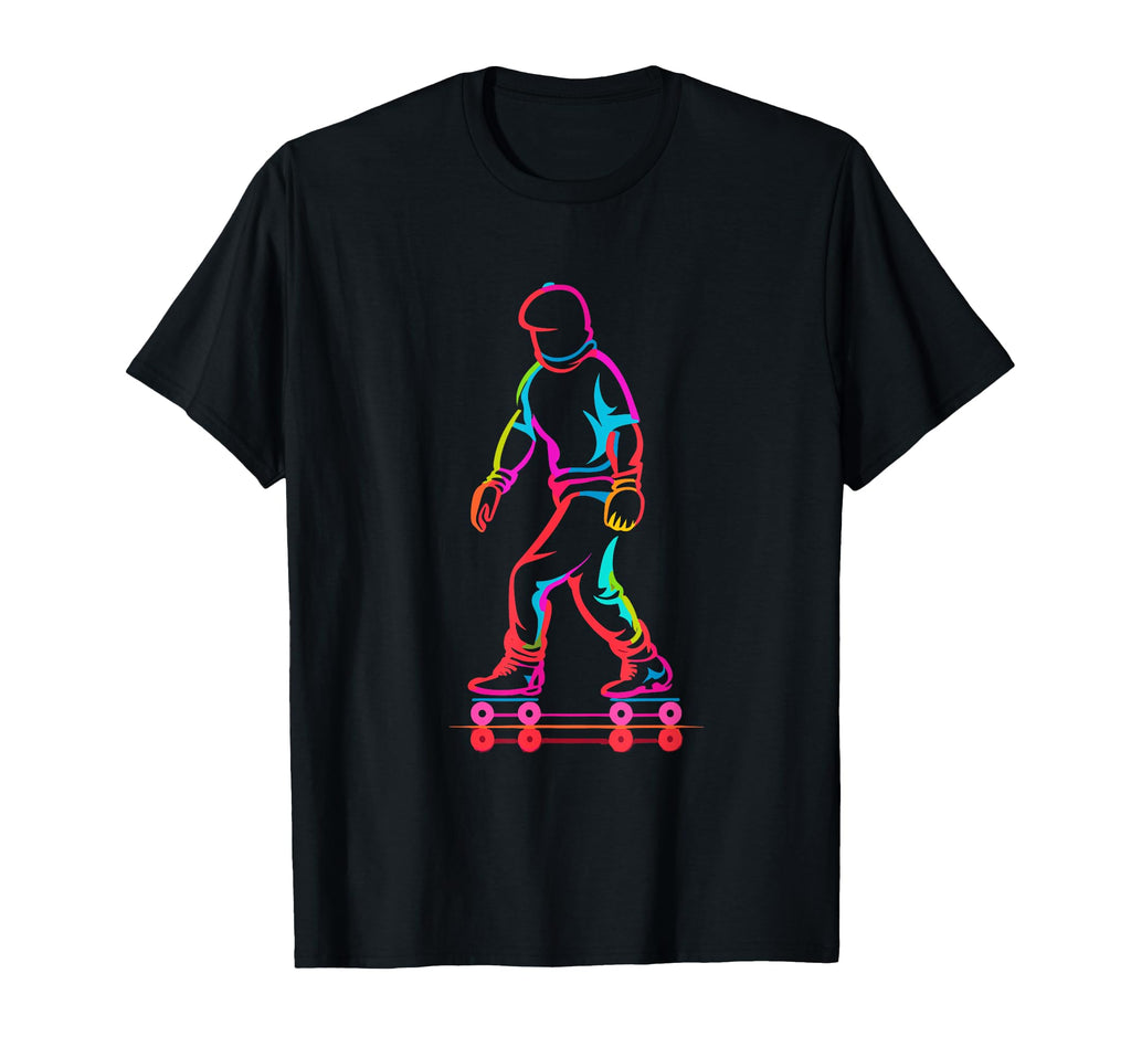 Roller Skater Sketch Retrowave T-Shirt - Minimalist Print Men Women - T-Shirt, Sweatshirt, Hoodie