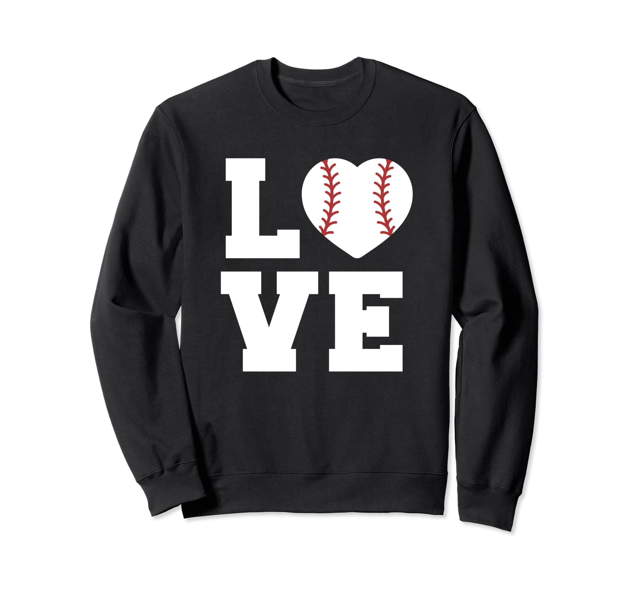 Love Baseball Word Art Sweatshirt - Minimalist Print for Adults - T-Shirt, Sweatshirt, Hoodie