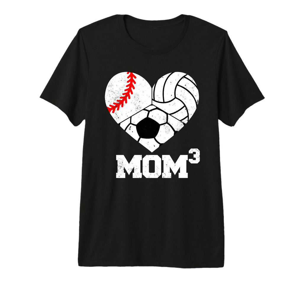 Mom Cubed Mom3 Mom Three Baseball T-Shirt - Trendy Graphic for Adults - T-Shirt, Sweatshirt, Hoodie