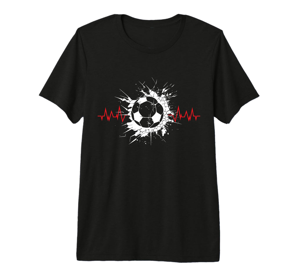 Soccer Ball Heartbeat Players And T-Shirt - Minimalist Print for Adults - T-Shirt, Sweatshirt, Hoodie