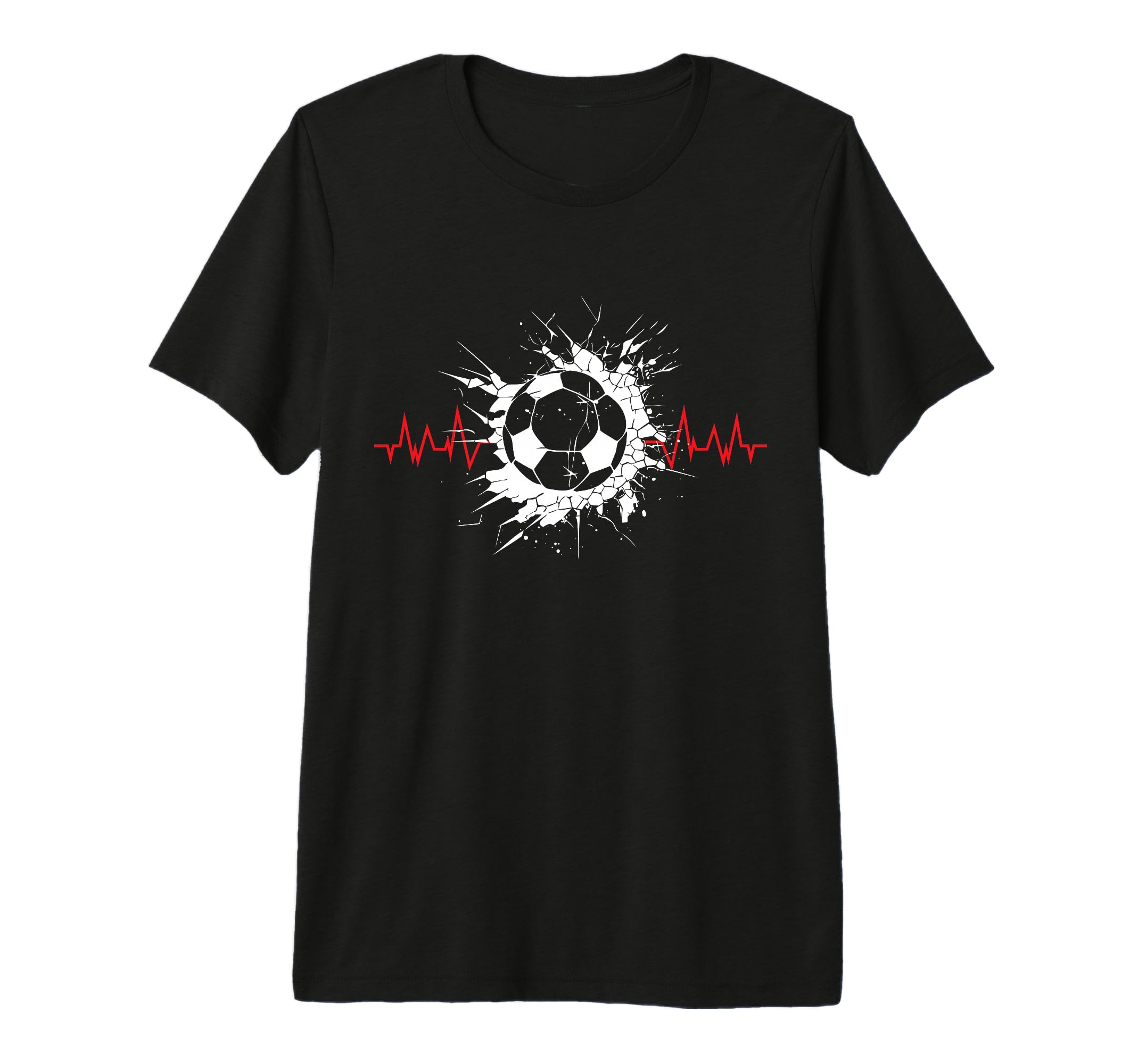 Soccer Ball Heartbeat Players And T-Shirt - Minimalist Print for Adults - T-Shirt, Sweatshirt, Hoodie