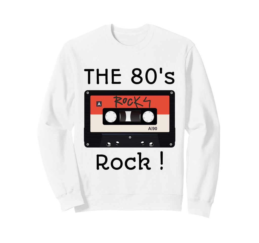 80S Rock Cassette Tape Black Sweatshirt - Aesthetic Graphic Unisex - T-Shirt, Sweatshirt, Hoodie