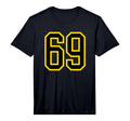 Number 69 Sport Yellow Black Number 69 T-Shirt - Unique Graphic Unisex - T-Shirt, Sweatshirt, Hoodie