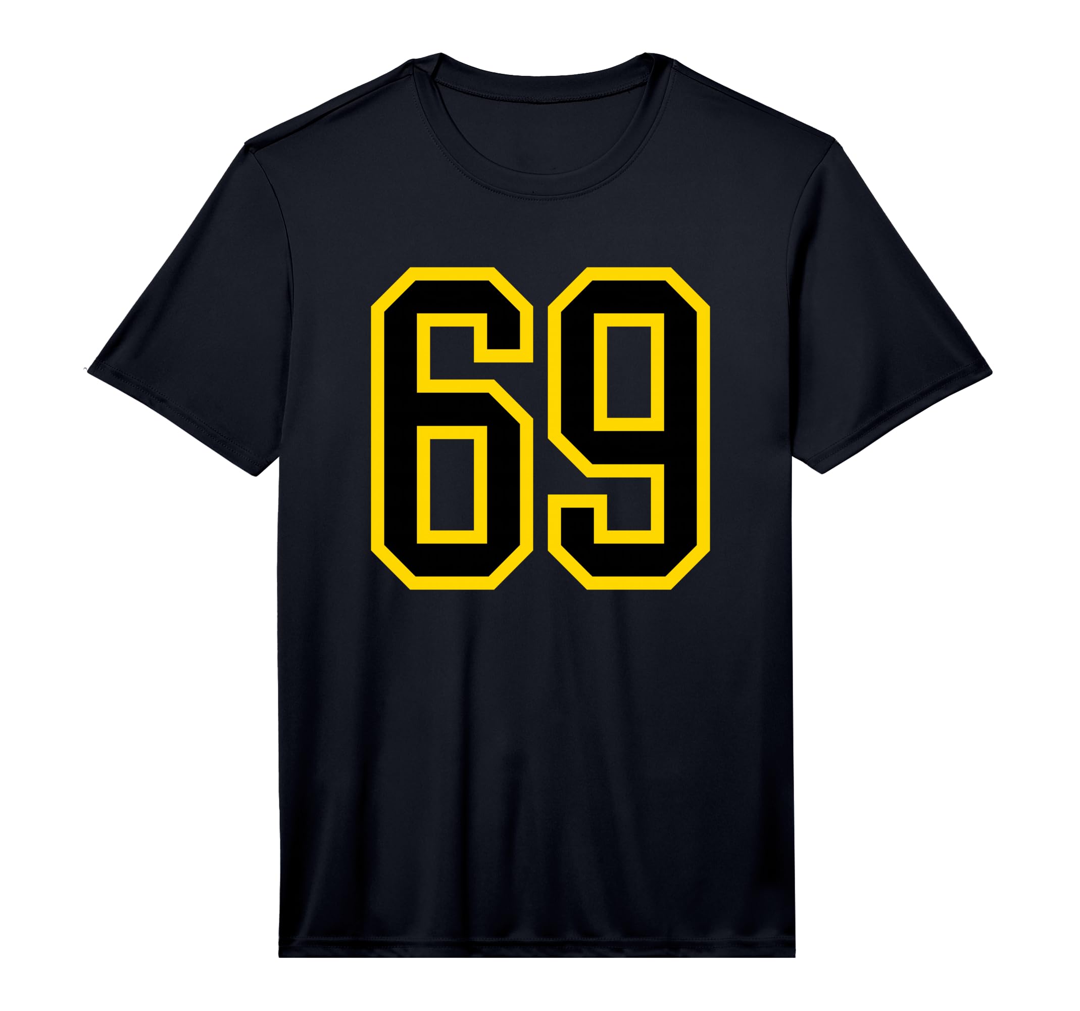 Number 69 Sport Yellow Black Number 69 T-Shirt - Unique Graphic Unisex - T-Shirt, Sweatshirt, Hoodie