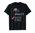 Nice Naughty Soccer Player List Santa T-Shirt - Custom Art Print Unisex - T-Shirt, Sweatshirt, Hoodie