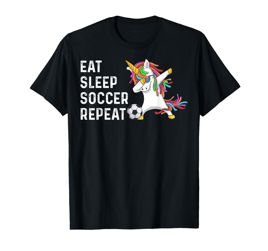 Eat Sleep Soccer Repeat Funny T-Shirt - Custom Art Print Unisex - T-Shirt, Sweatshirt, Hoodie